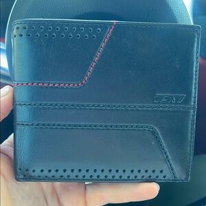 TUMI Black Leather Wallet- New